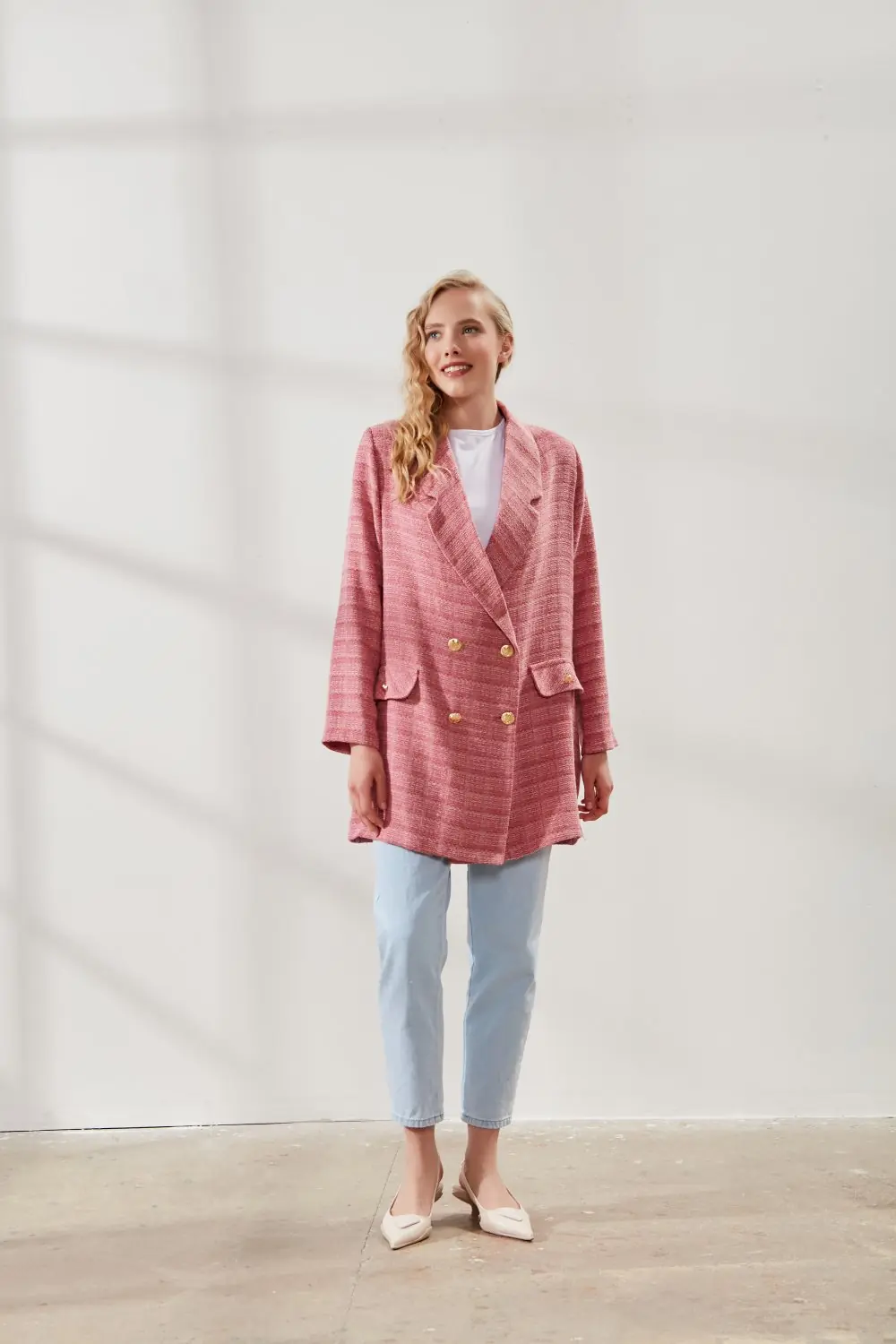 Blazer CeketAntrasit Pembe