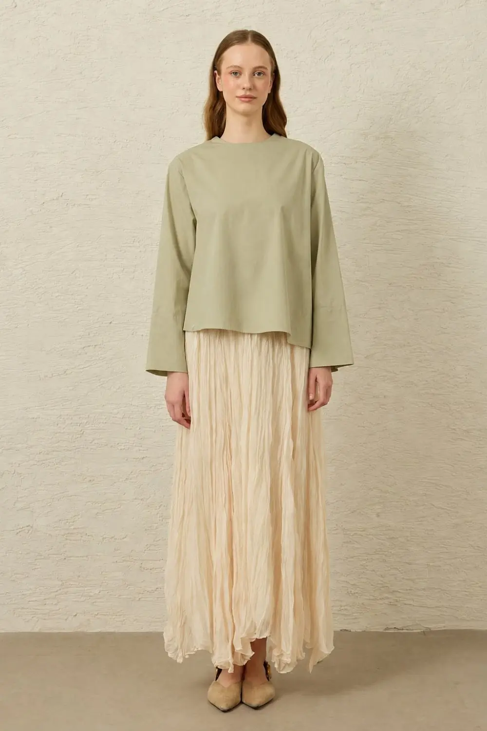 Verev Poplin Tunik-Haki-MRW-1839