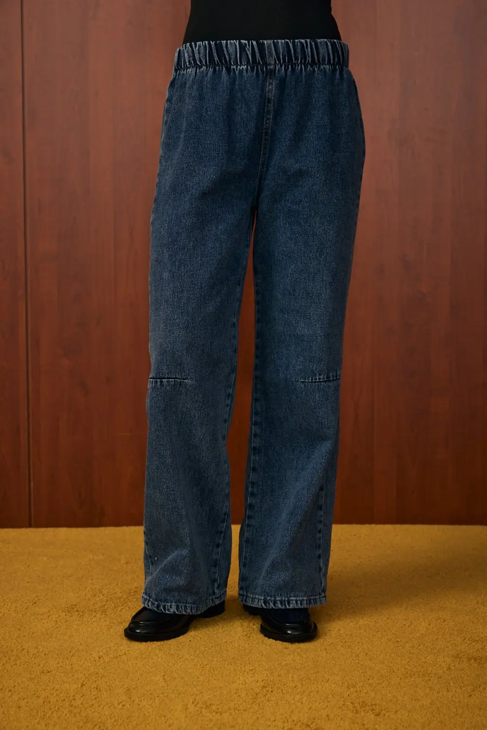 Mara Palazzo Denim Pantolon-Ky Lacivert-MRW-1519
