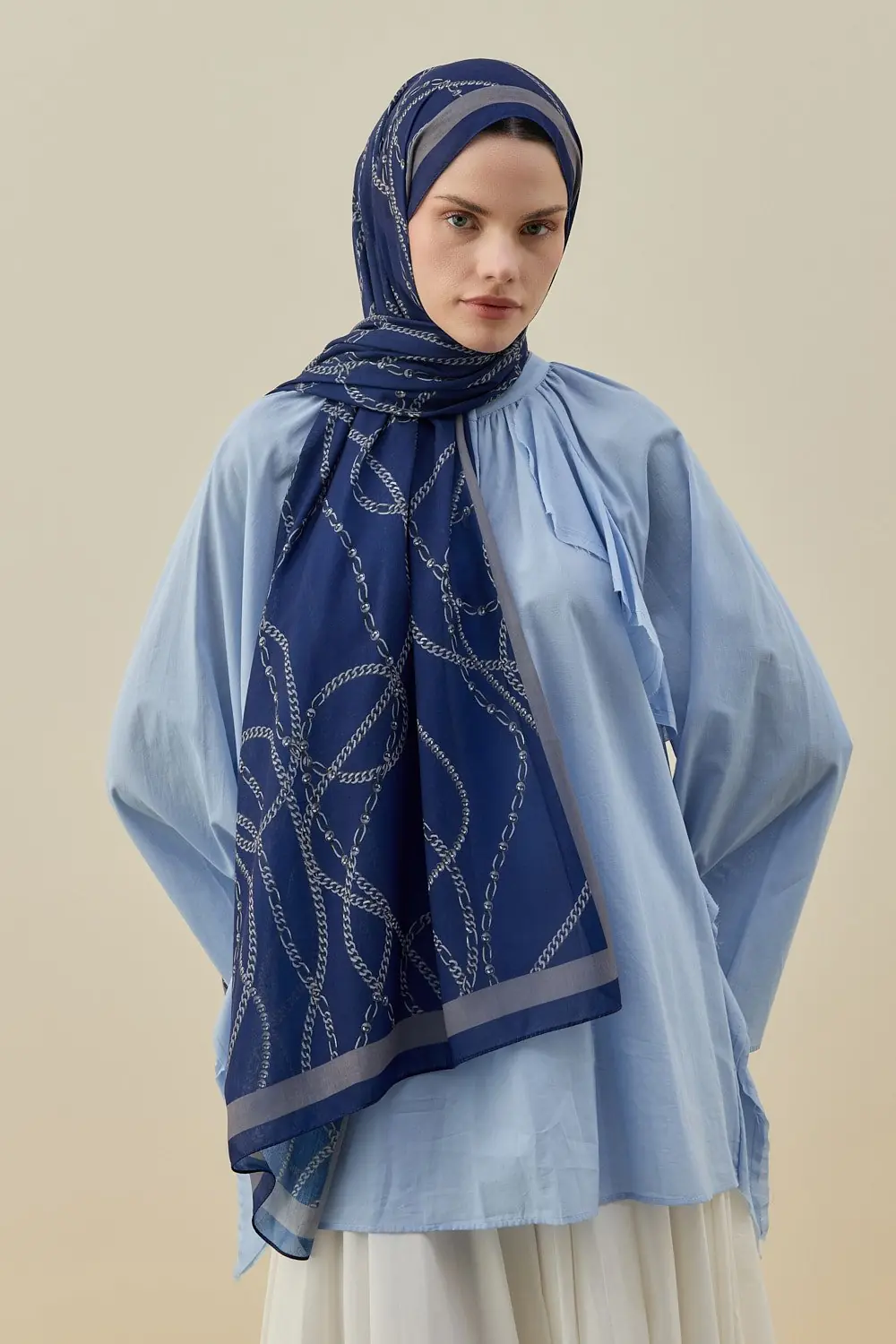 Crown Şal-Lacivert-MRW-2608