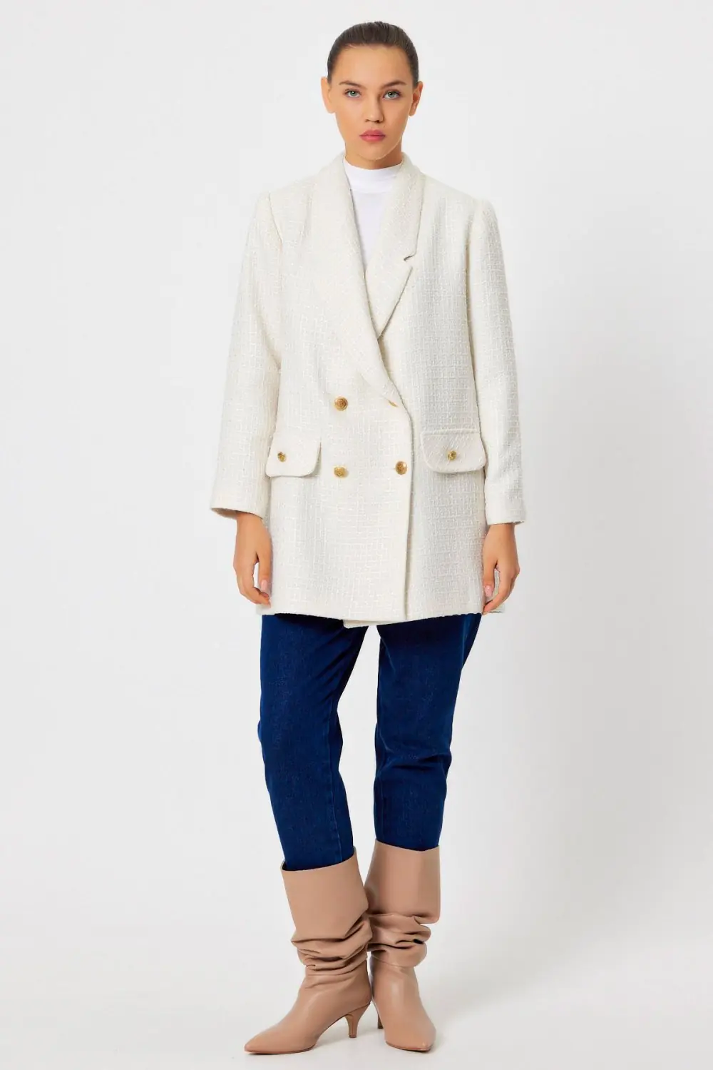 Blazer Ceket-Bej