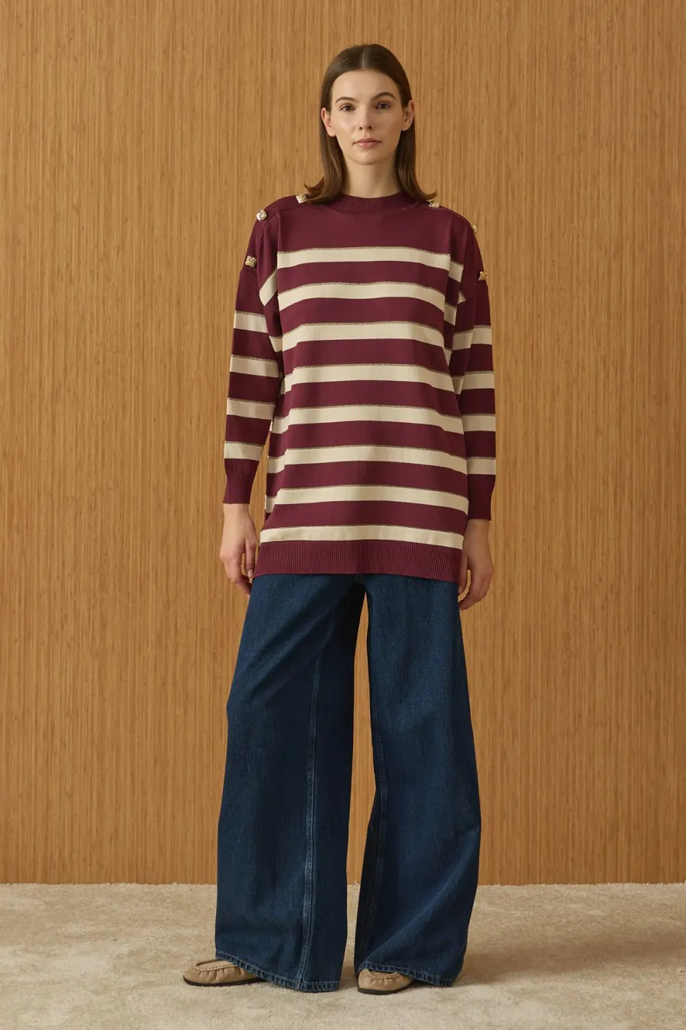 Paris Triko Tunik-Bordo-MRW-1910