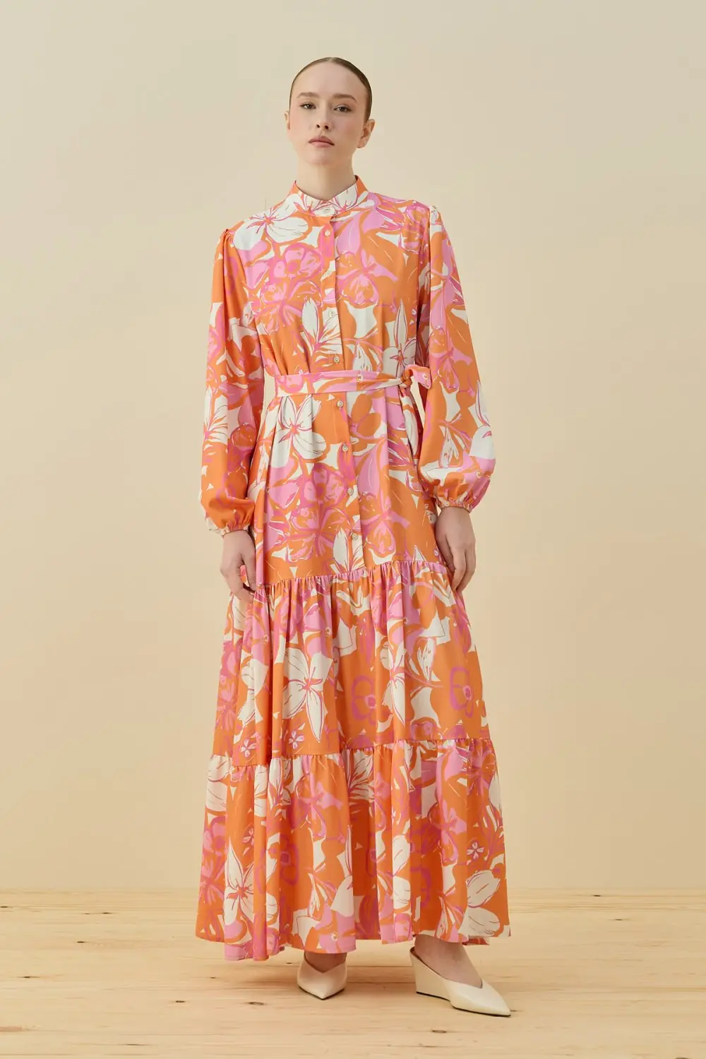 Bloom Serisi Elbise-Oranj -MRW-1734