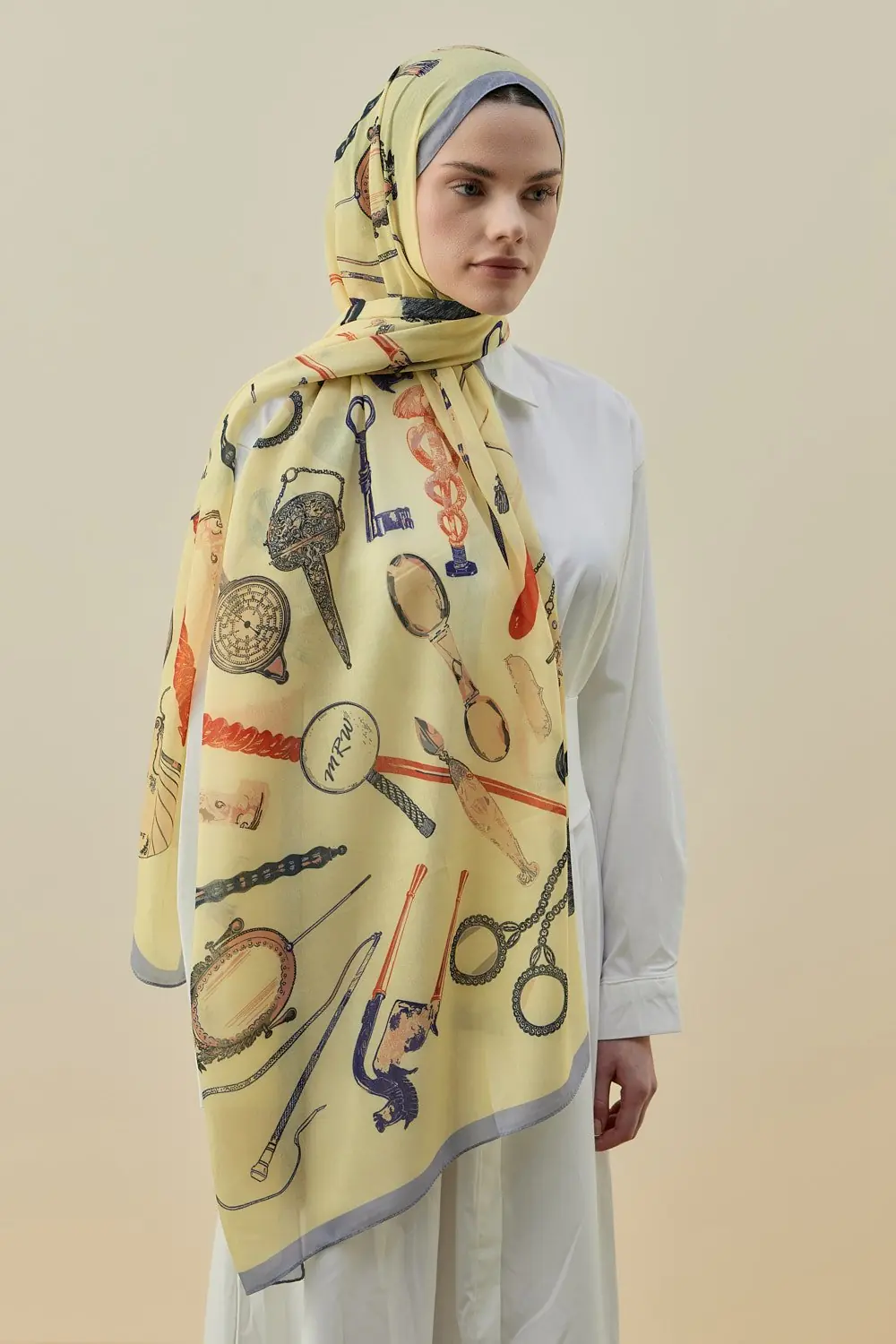 Luxe Minimal Şal-Sarı-MRW-2614