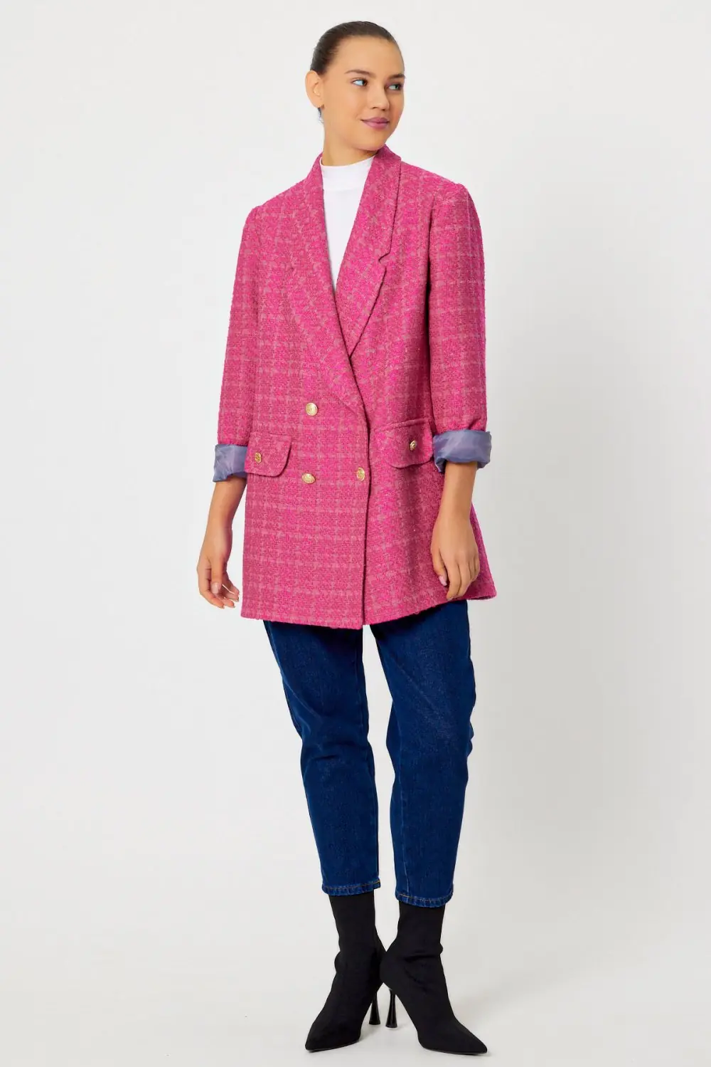 Blazer Ceket-Fuşya