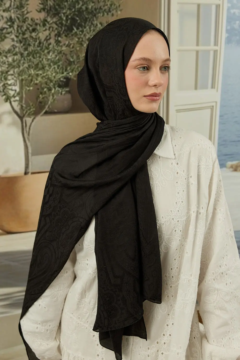 Soi Elegante Şal-siyah-MRW-1843