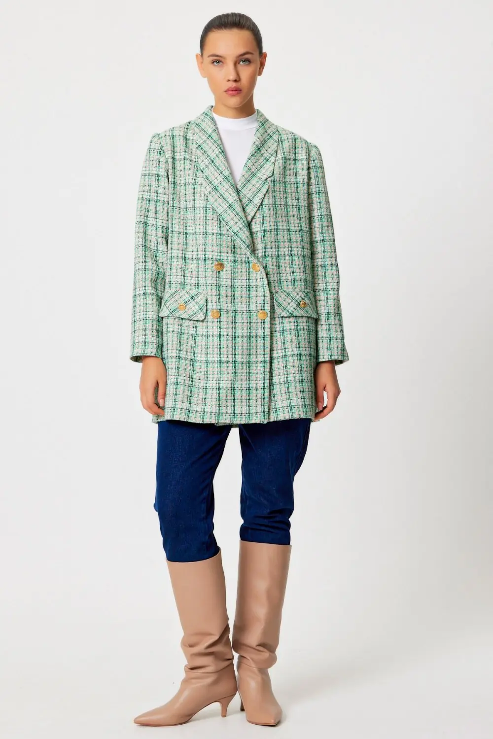 Blazer Ceket-Mint Yeşil
