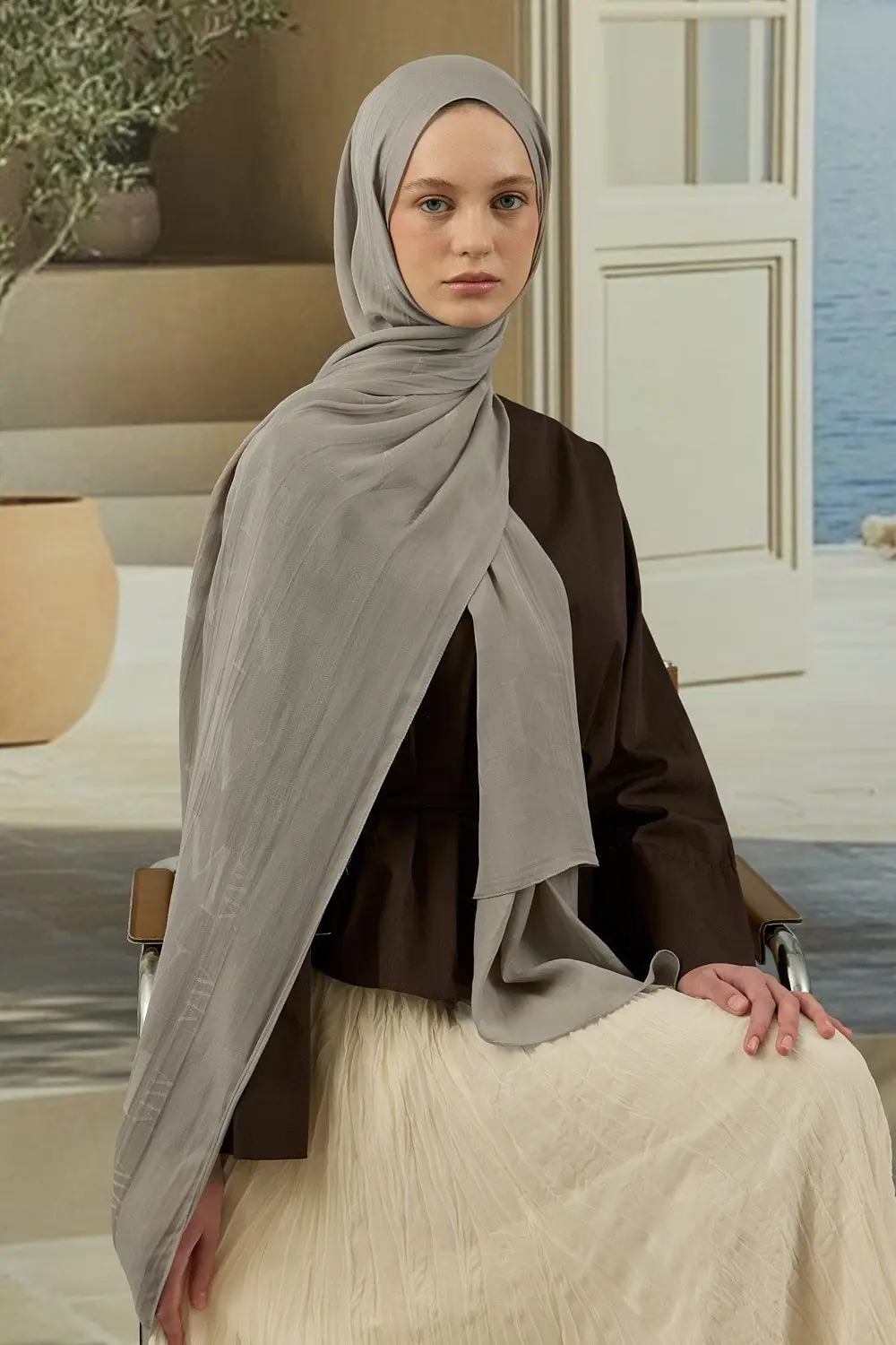 Mw Elegante Şal-Gri-MRW-1842