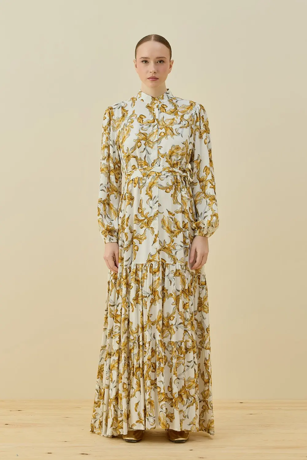 Bloom Serisi Elbise-Gold -MRW-1725