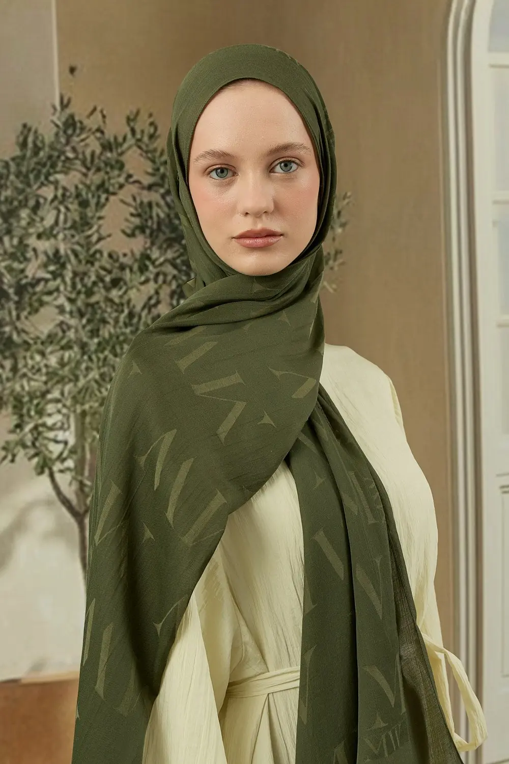 Mw Elegante Şal-Haki-MRW-1842
