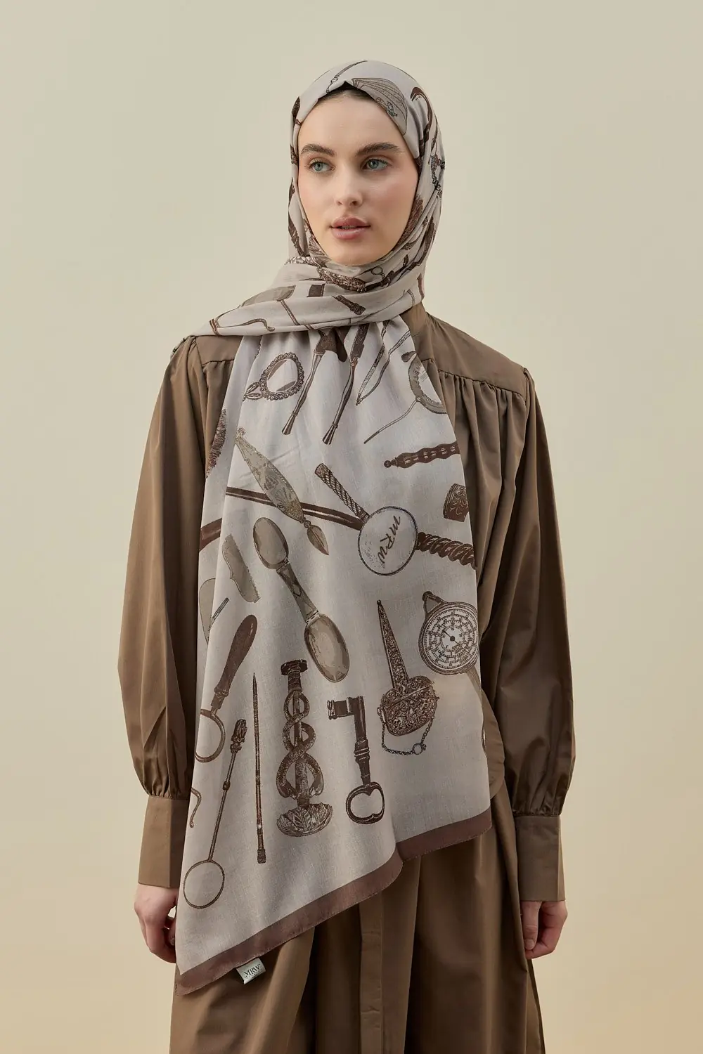 Luxe Minimal Şal-Kahverengi-MRW-2614