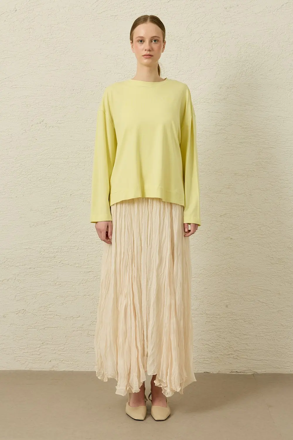 Comfy Penye Tunik-Sarı-MRW-1838