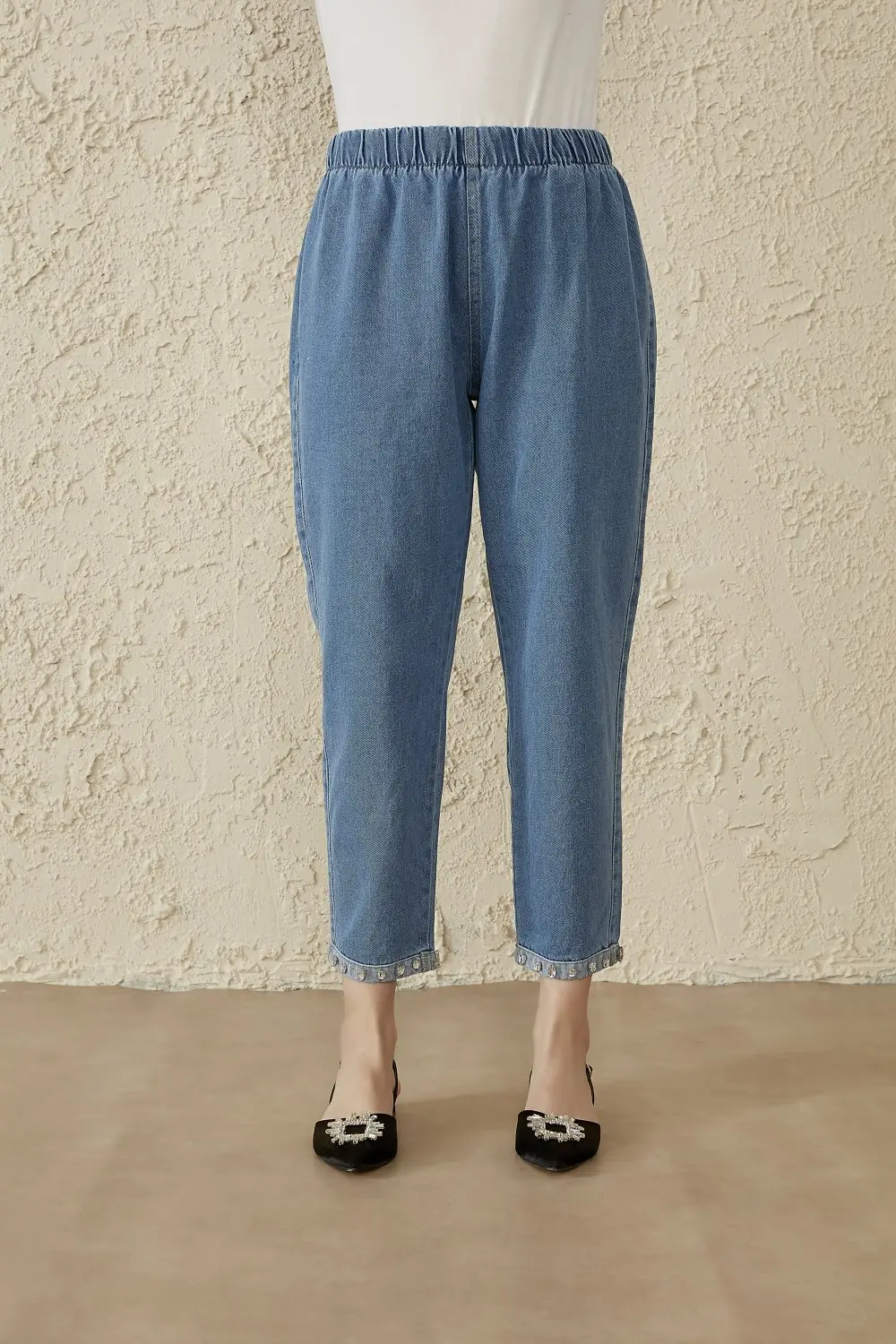 304 Bilek Taşlı Denim - Mavi
