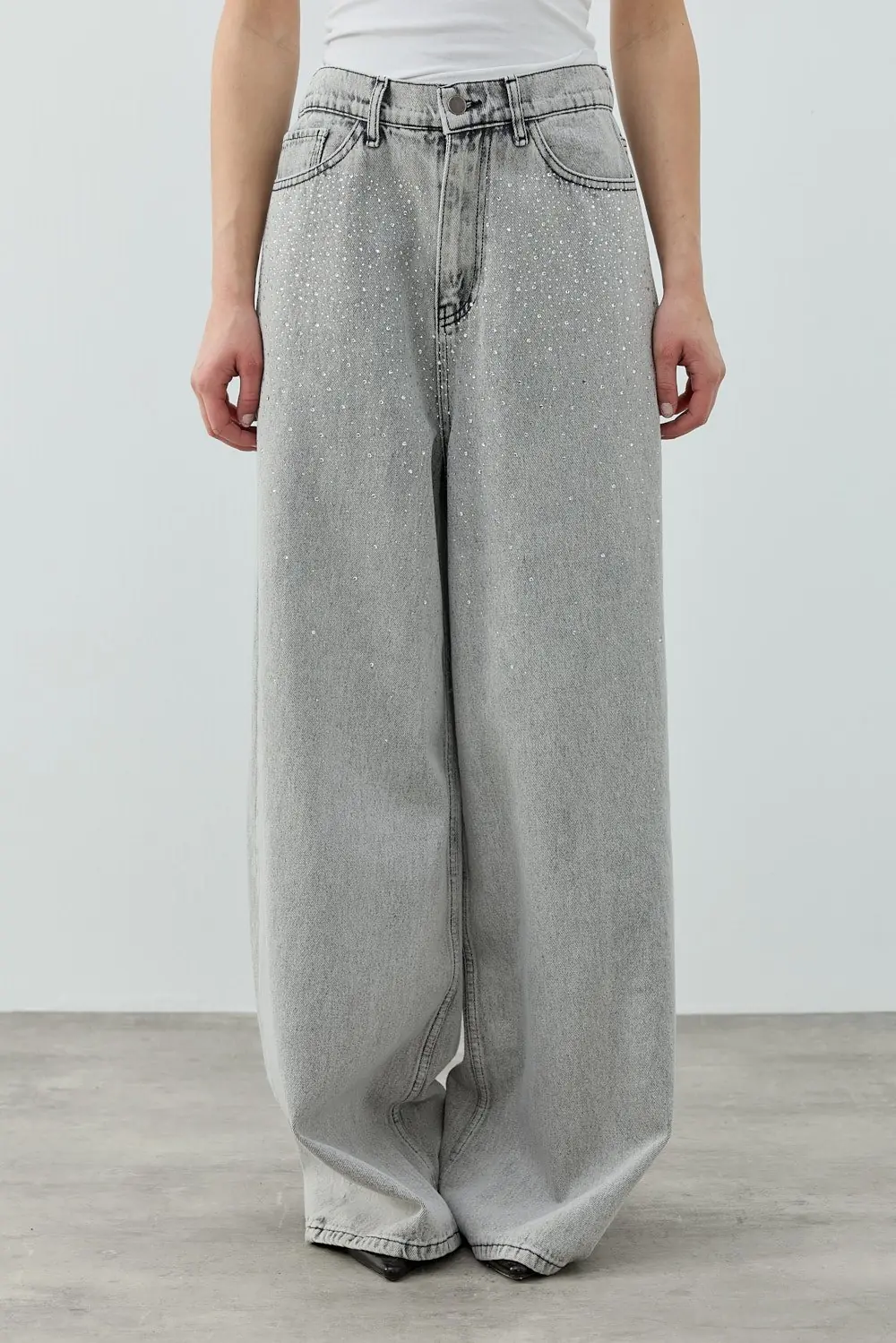 Very Shiny Denim Pantolon-Ky Gri-MRW-1770