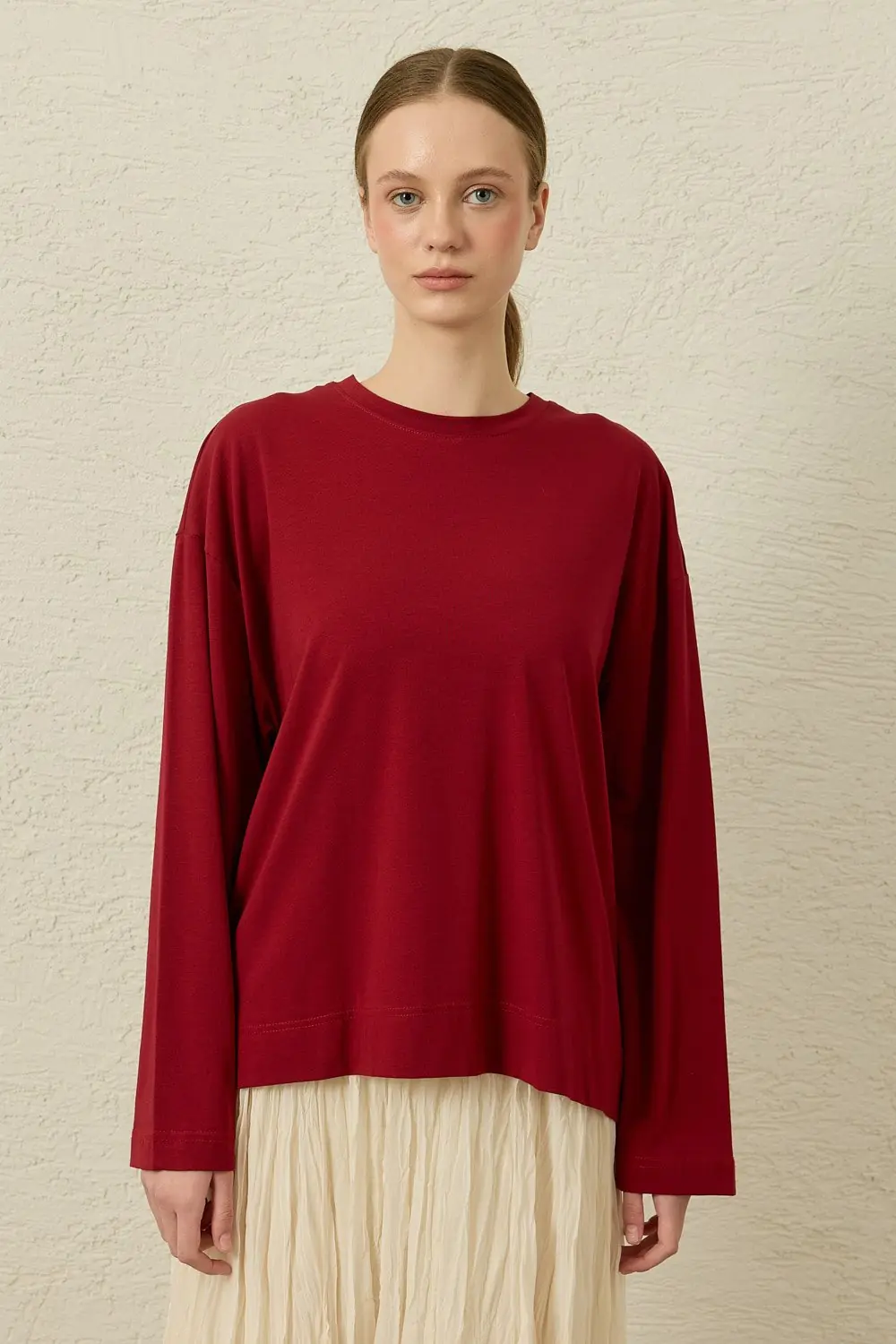 Comfy Penye Tunik-Bordo-MRW-1838