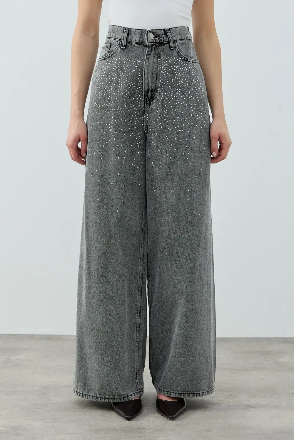 Very Shiny Denim Pantolon-Ky Füme -MRW-1770