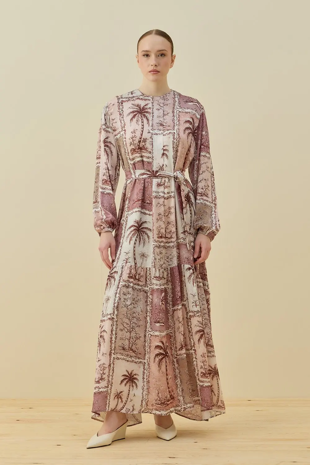 Elegante Elbise-Pudra-MRW-1761