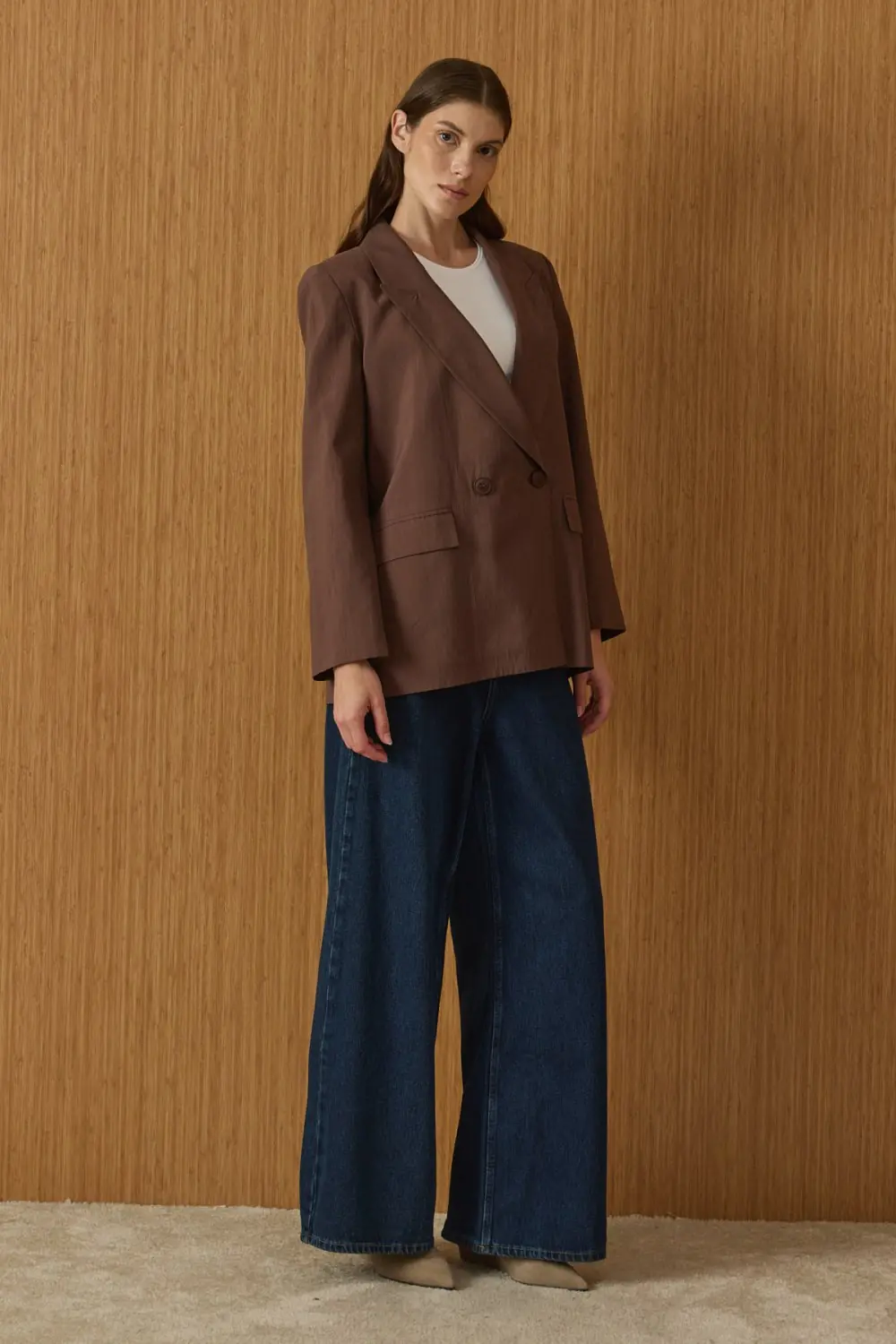 Blazer Ceket-Kahverengi -MRW-1806