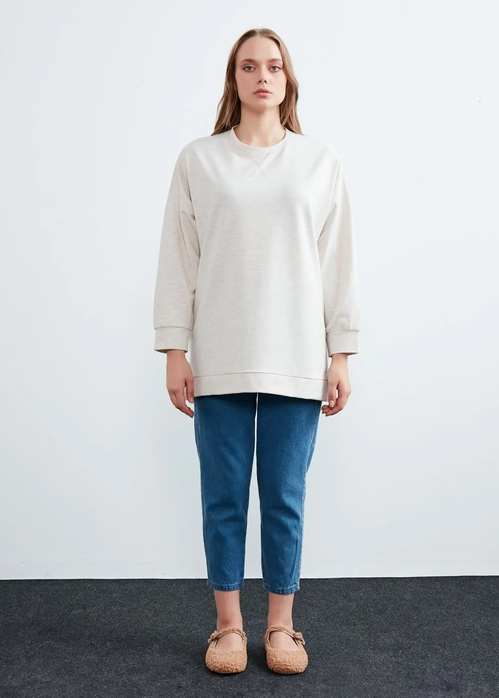 Sweatshirt-Ekru