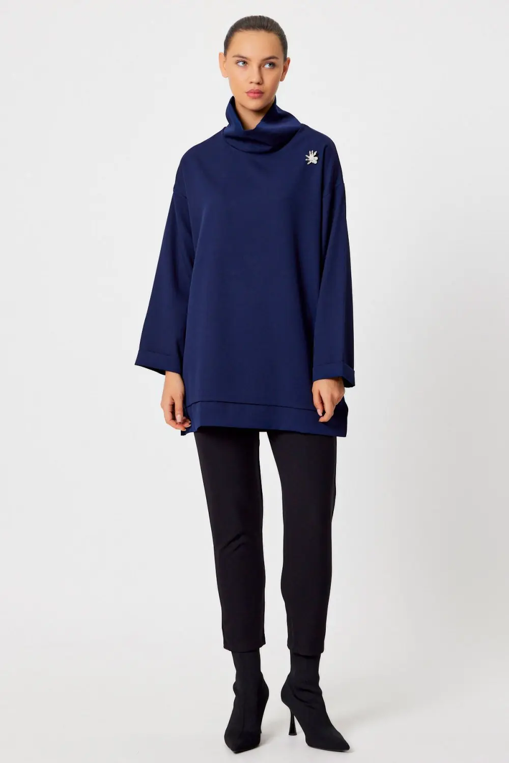 Yüksek Yaka Tunik-Lacivert