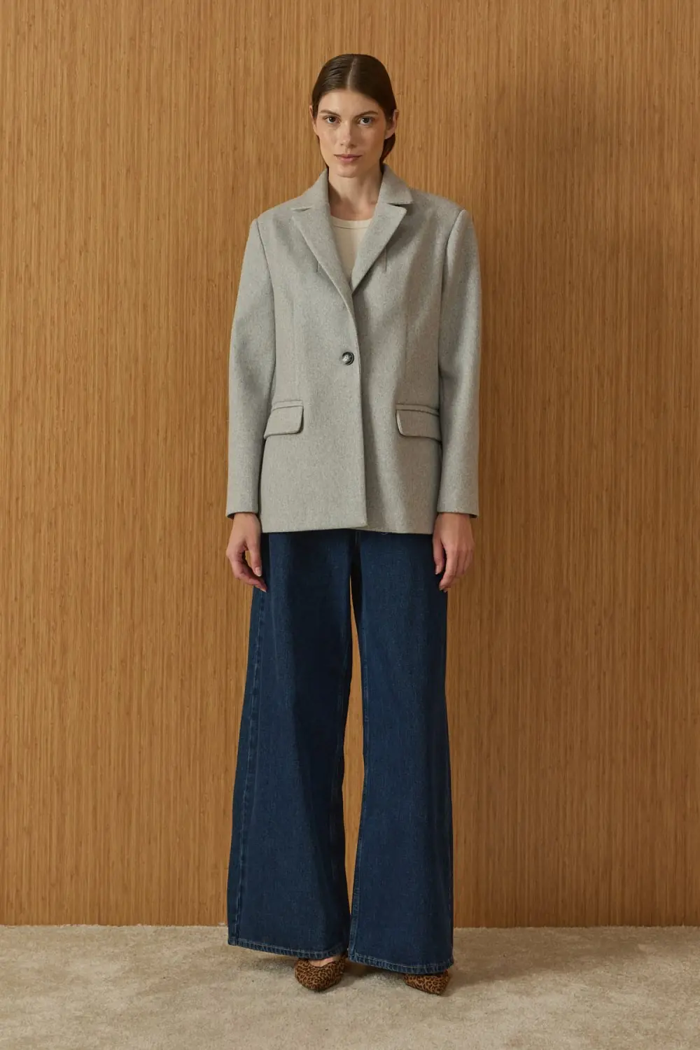 Kaşe Blazer Ceket-Gri-MRW-1978