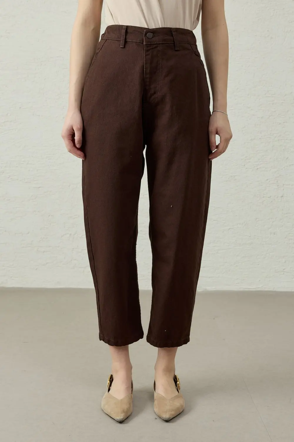 New Basıc Denim Pantolon-Kahverengi-MRW-1769