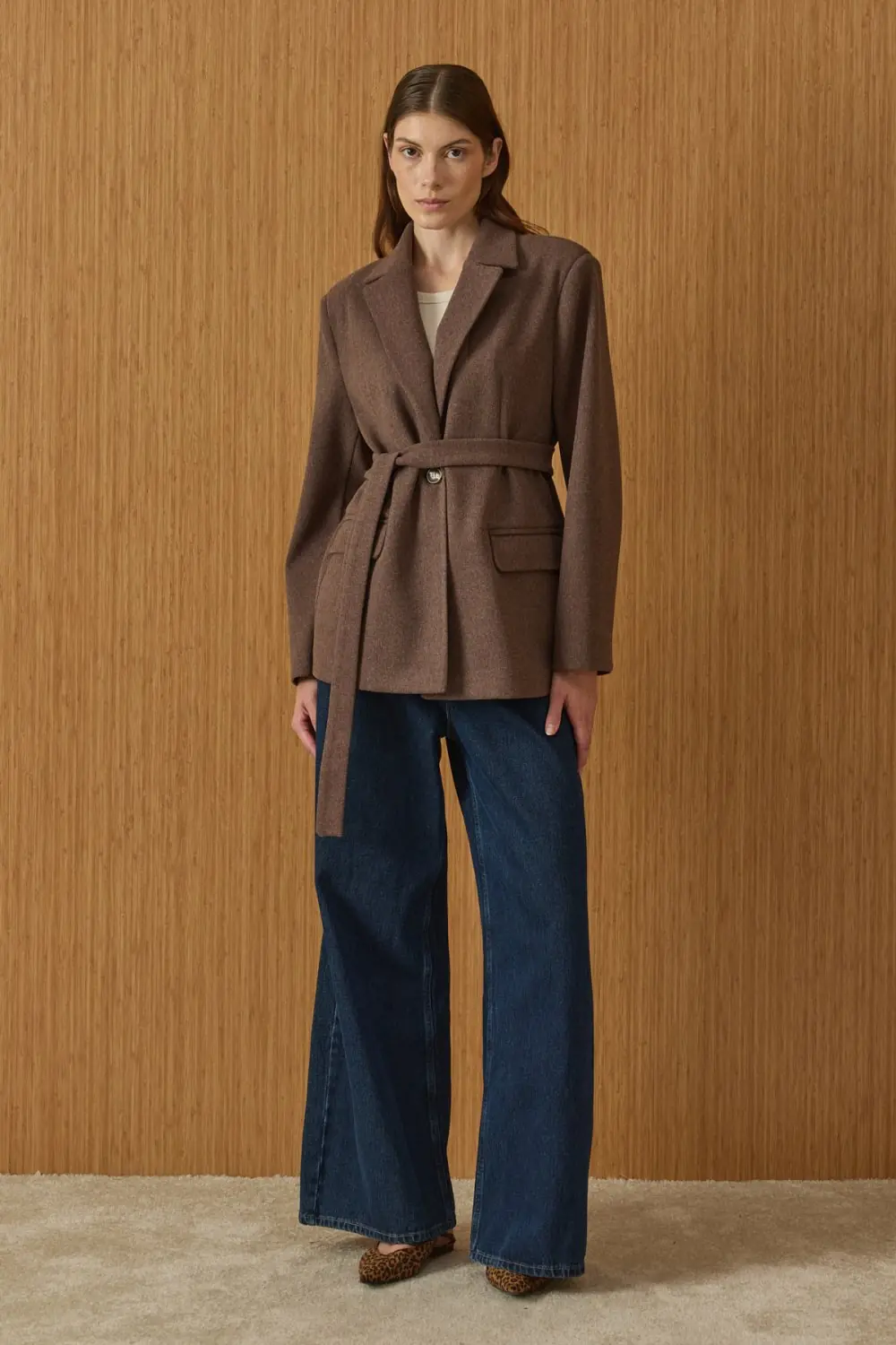 Kaşe Blazer Ceket-Kahverengi-MRW-1978