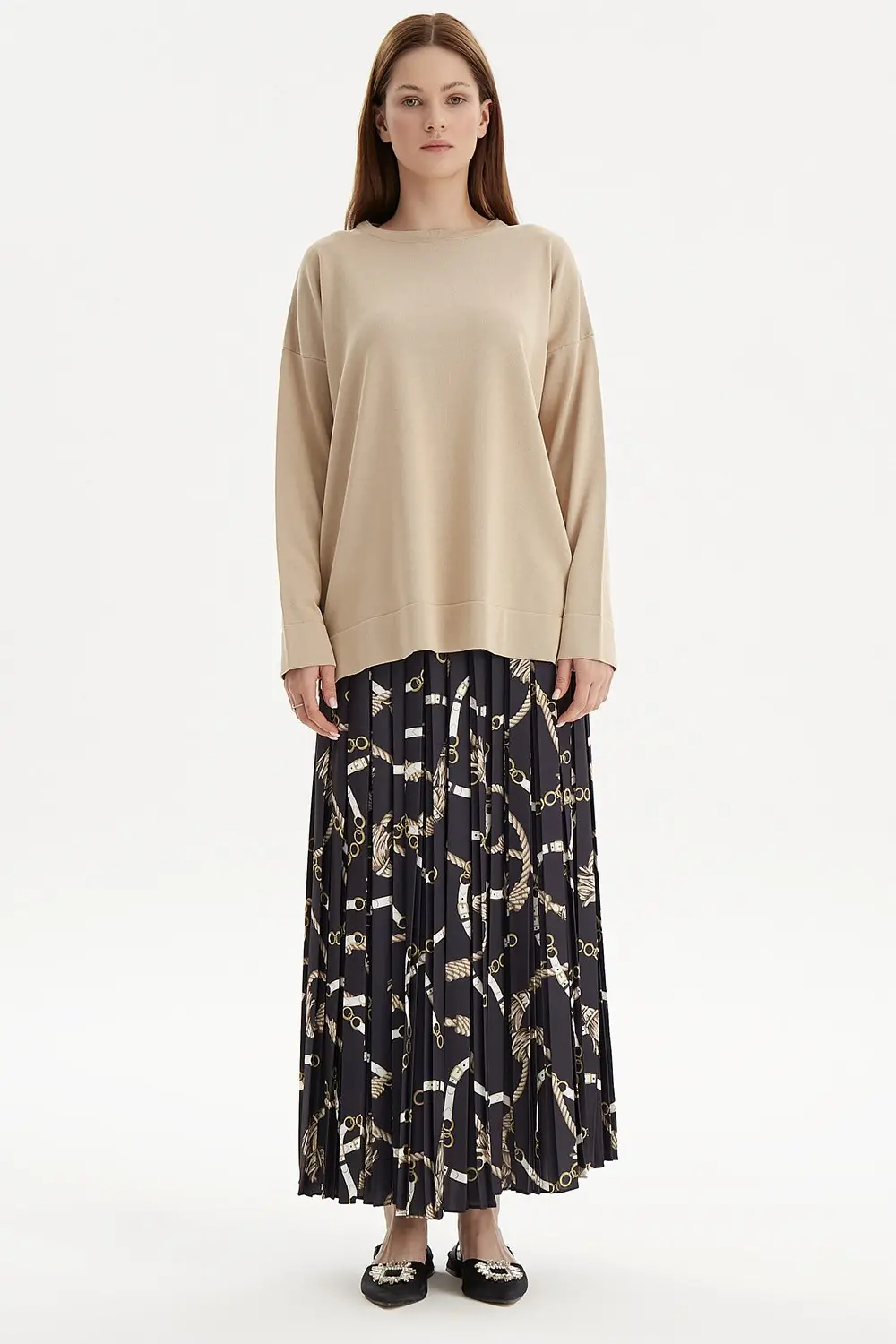 Kısa Merserize Tunik-Camel