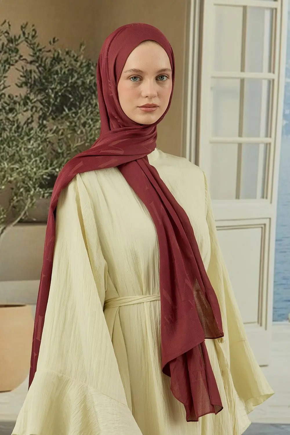 Mw Elegante Şal-Bordo-MRW-1842