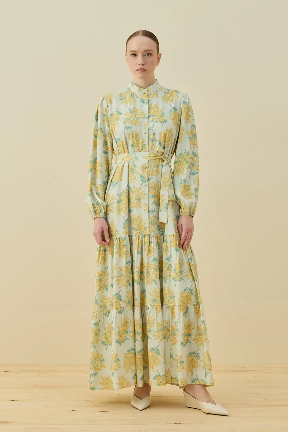 Bloom Serisi Elbise-Sarı-MRW-1728