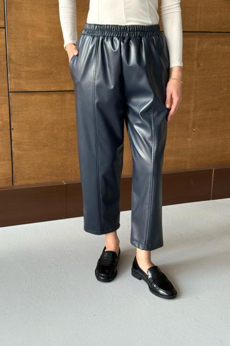 Deri Pantolon-Lacivert