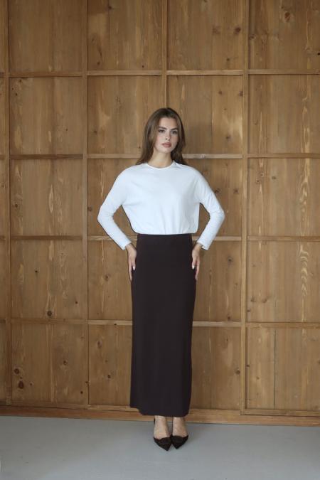 Triko Kalem Etek-Kahverengi